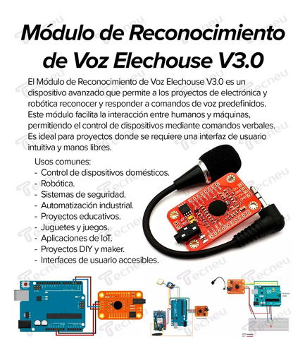 Modulo De Reconocimiento De Voz Elechouse V3.0 Uart Gpio Pic