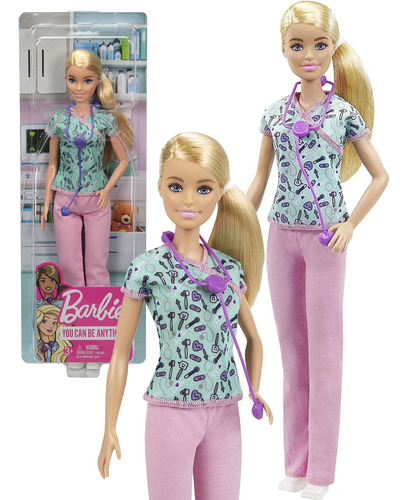 Muñeca Barbie Careers Enfermera Con Estetoscopio Profesiones