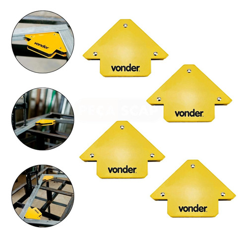 Kit 4 Esquadros Magnéticos Para Soldador Até 10 Kg - Vonder