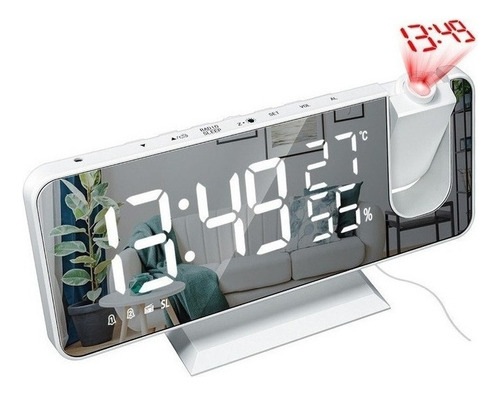 Led Mirror Alarm Clock Digital Table Ceiling Projector Alarm