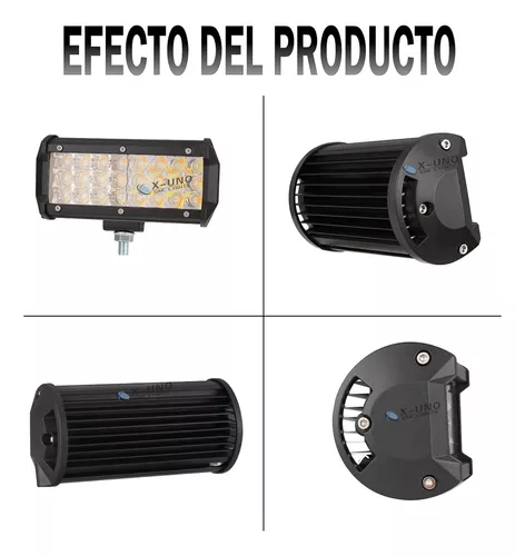 Par Faros 7 Barras De 144w Auxiliar Ambar Luz Led 4x4 Moto –