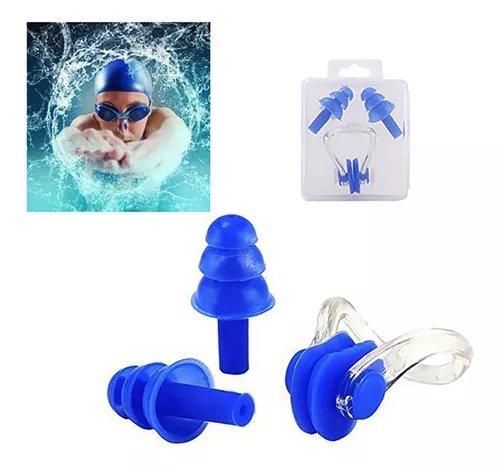 Kit Tapones Para Oidos Y Clip Para Nariz Estuche Natacion