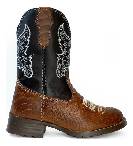 Bota Country Texana Bico Quadrado Americana Rodeio Luxo 