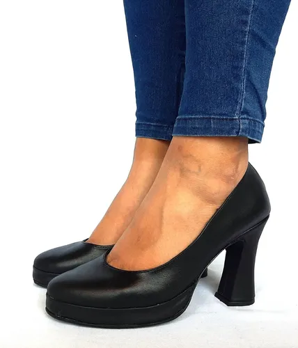 Sam123 Zapatos Taco Fiesta Cuero Talles Grandes 6588 Negro Env o