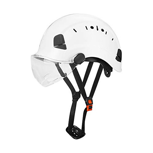 Casco De Seguridad Ajustable Visera Retractil Blanca Ap...