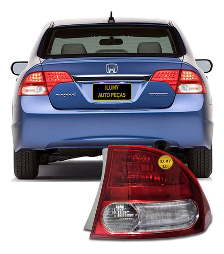 Farois Traseiro New Civic 2007 2008 2009 2010 Lxs Lxs Si