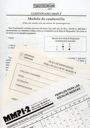 Imagen 1 de 3 de Mmpi-2 Cuadernillo De Toma -tt-