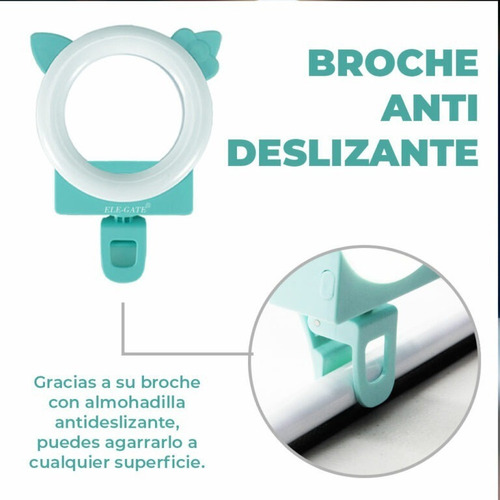 Espejo Aro De Luz Led Soporte Celular Recargable Ele-gate