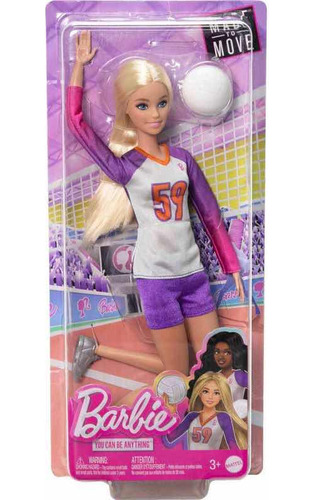 Muñeca Barbie Jugadora De Voleibol Con 22 Articulaciones