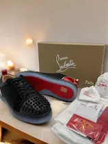 Comprar Tenis Christian Louboutin Negros Suela Roja Estoperoles Talla 6 A 8 Og