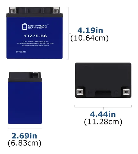 Mighty Max Battery Ytz7s-bslifepo4-12 Voltios 6 Ah, 140 Cca,