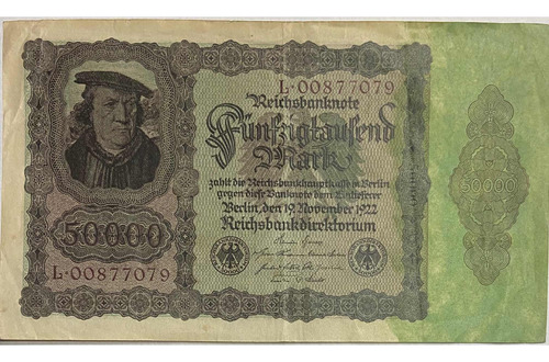 Billete Antiguo De Alemania. 50000 Marcos. 1922.