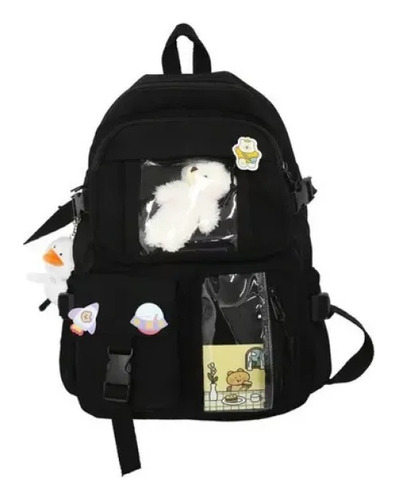 Mochila De 3 Piezas Para Niñas De Primaria De 6 A 12 Años Color Negro y Rosa