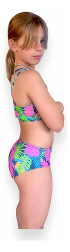 Malla Bikini Cali Niña Uvupf50+ Top Tiras + Bombi Tropical E