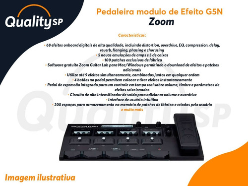 Imagem 10 de 10 de Pedaleira Zoom Modulo De Efeito Para Guitarra G5n