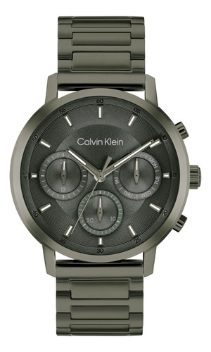 Calvin Klein Reloj Para Hombre 25200494 Gauge Verde Correa Verde Musgo Bisel Verde Musgo Fondo Verde Oscuro
