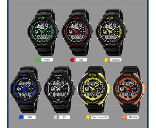 Reloj Skmei Hombre S- Shock Analógico Digital Luz Led