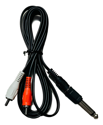 Cable De Audio Auxiliar A Rca Con Adaptador Mono 6.35