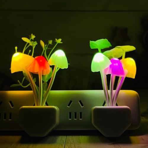 Luz Nocturna Con Sensor De Hongos Paquete De 2 Lámparas Le