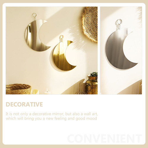 Espejo Boho Home Decor Con Forma De Media Luna Para Colgar E