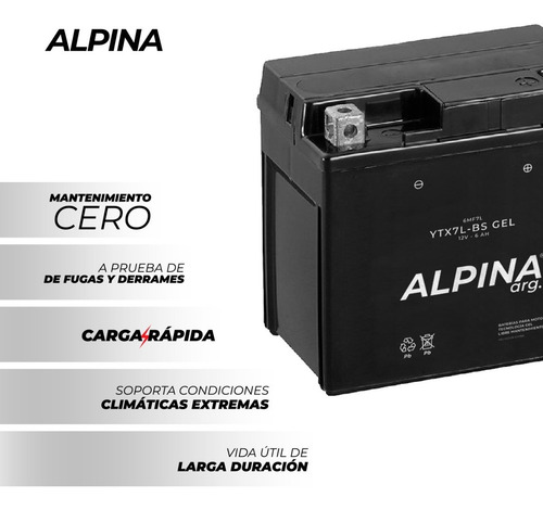 Bateria Moto Alpina Ytx5l-bs Gel Libre De Mantenimiento Cuot
