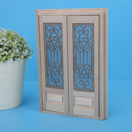 Juego De 12 Miniaturas De Madera Huecas Doll Door Diy 1:12