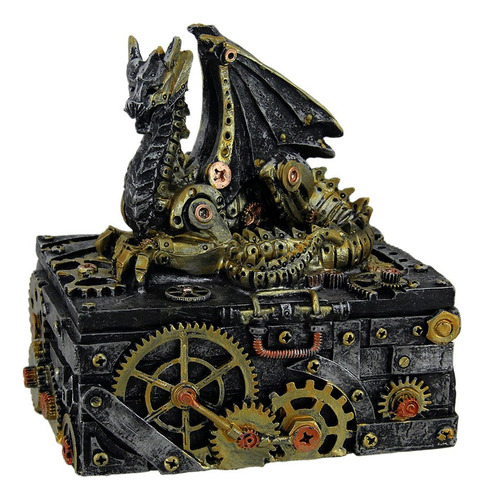 Secret Steam Dragon - Caja Decorativa Steampunk De 6 Pulgad.