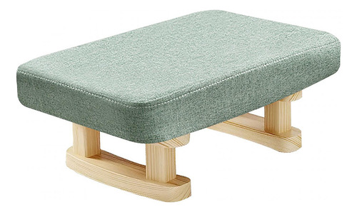 Wv Reposapiés Con Patas De Madera, Taburete Rectangular Con