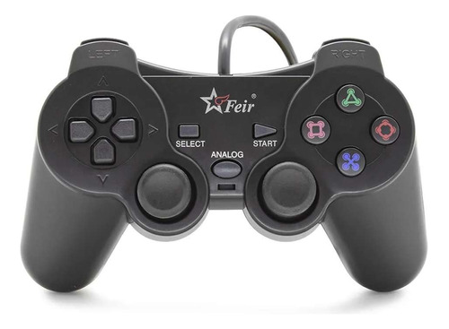 Feir FR-201 Controle joystick compatível PS2 preto