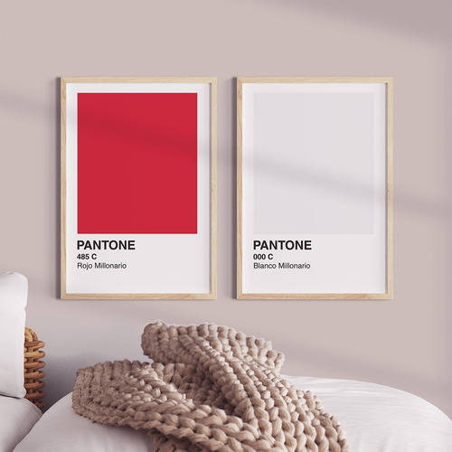 Imagen 3 de 6 de Cuadro Lámina Colores Pantone Marco Madera Nórdico + Vidrio