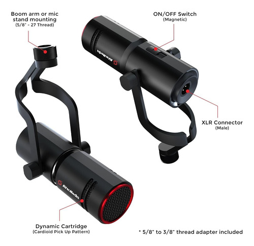 Micrófono Dinámico Ax310 Para Streamer