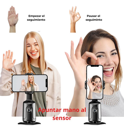 Soporte Giratorio Seguimiento 360 Selfie Carga Usb