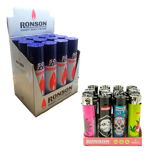 Pack Gas Butano Encendedor Ronson X12 + Clipper Round X16
