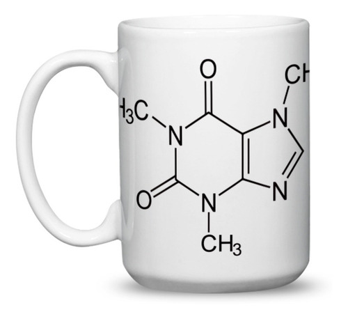 Taza Grande Cafeína Café Lover Química Molécula 