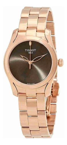 Reloj Tissot T-wave Mujer Esfera Antracita Cuarzo Boleta Color de la correa Oro rose Color del bisel Oro rose