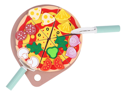 Juguetes De Pizza De Madera Para Niños Set De Juego Para Cor