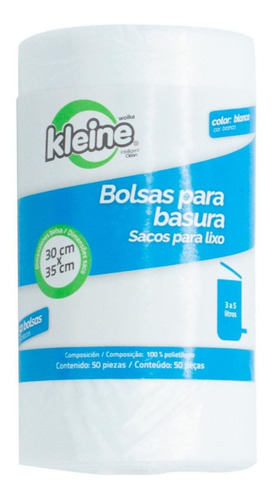 Bolsa Basura 30x35cm 50un Blanco 5l Kleine Wolke