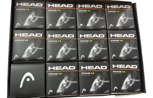 Pelota Squash Negra Dos Puntos Amarillo Marca Head (caja)