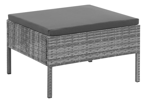 Sala Lounge De Jardín De 3 Pza Con Cojines Ratán Gris M3