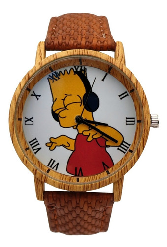 Reloj Bart Simpson Tono Madera Dayoshop