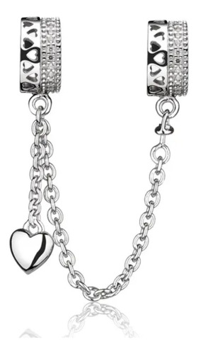 Dije Charm Pandora Cadena De Seguridad Corazón Amor Original