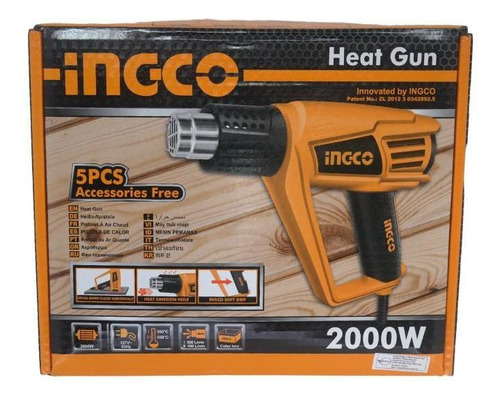 Soprador Térmico 2000w Ingco C/ 5 Acessórios 127v