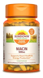 Sundown Naturals Niacin 500 Mg -vitamina D3 200 Cápsulas