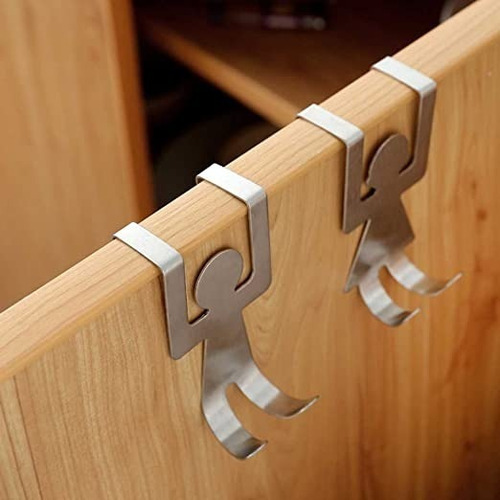 Ganchos, Soporte, Perchero Para Puerta Hombrecito X2 Metal