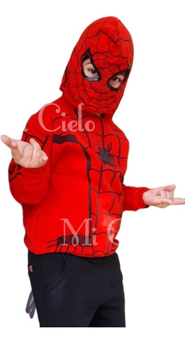 Buzo Hombre Araña Spiderman Capucha Nene Niño Talle 4-14