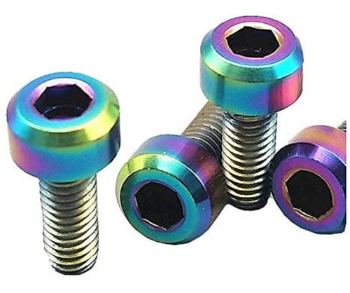 Imagen 1 de 6 de Tornillo Bicicleta Titanio Cilindro M3 X9 Mm Ti Hexagonal