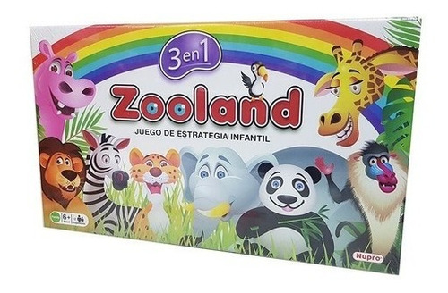 Juego Zooland 3 En 1 Estrategia Infantil Animales + Memotest