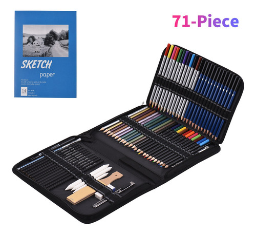 Imagem 3 de 9 de 71 Peças Profissional Lápis Coloridos Set Desenho Lápis
