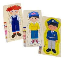 Comprar Juego Encastre Madera Didáctico Ropa Nena Nene Oficios Niño
