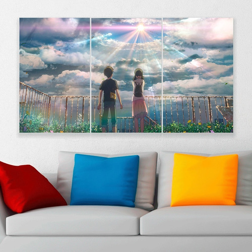 Cuadro Triptico Anime El Tiempo Contigo Canvas Art